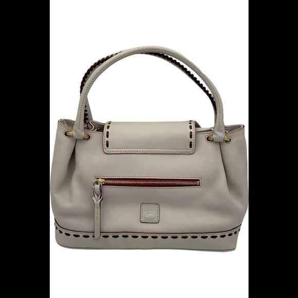 Dooney & Bourke Florentine Leather Satchel Ecru - Picture 2 of 3